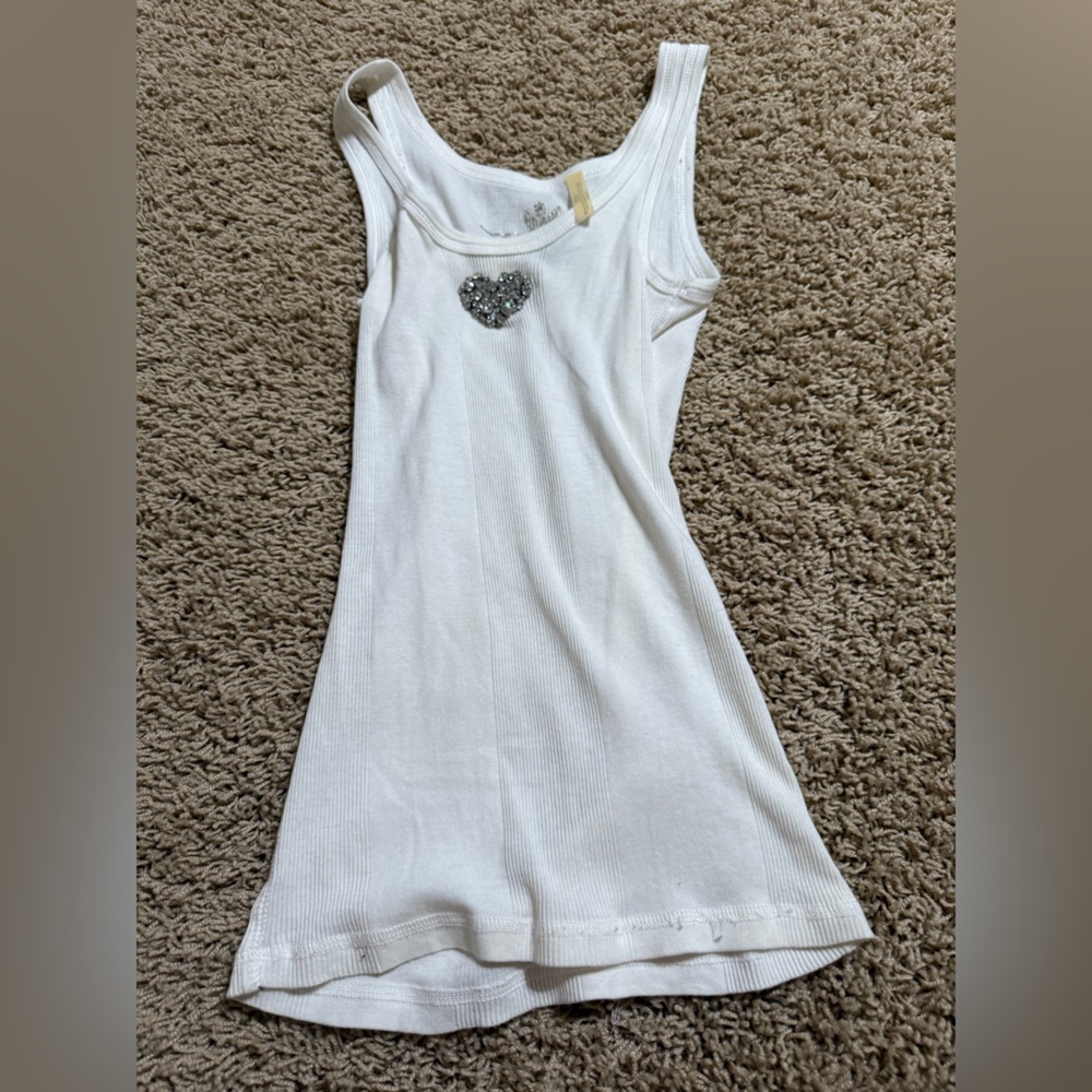 twisted hearts white tank